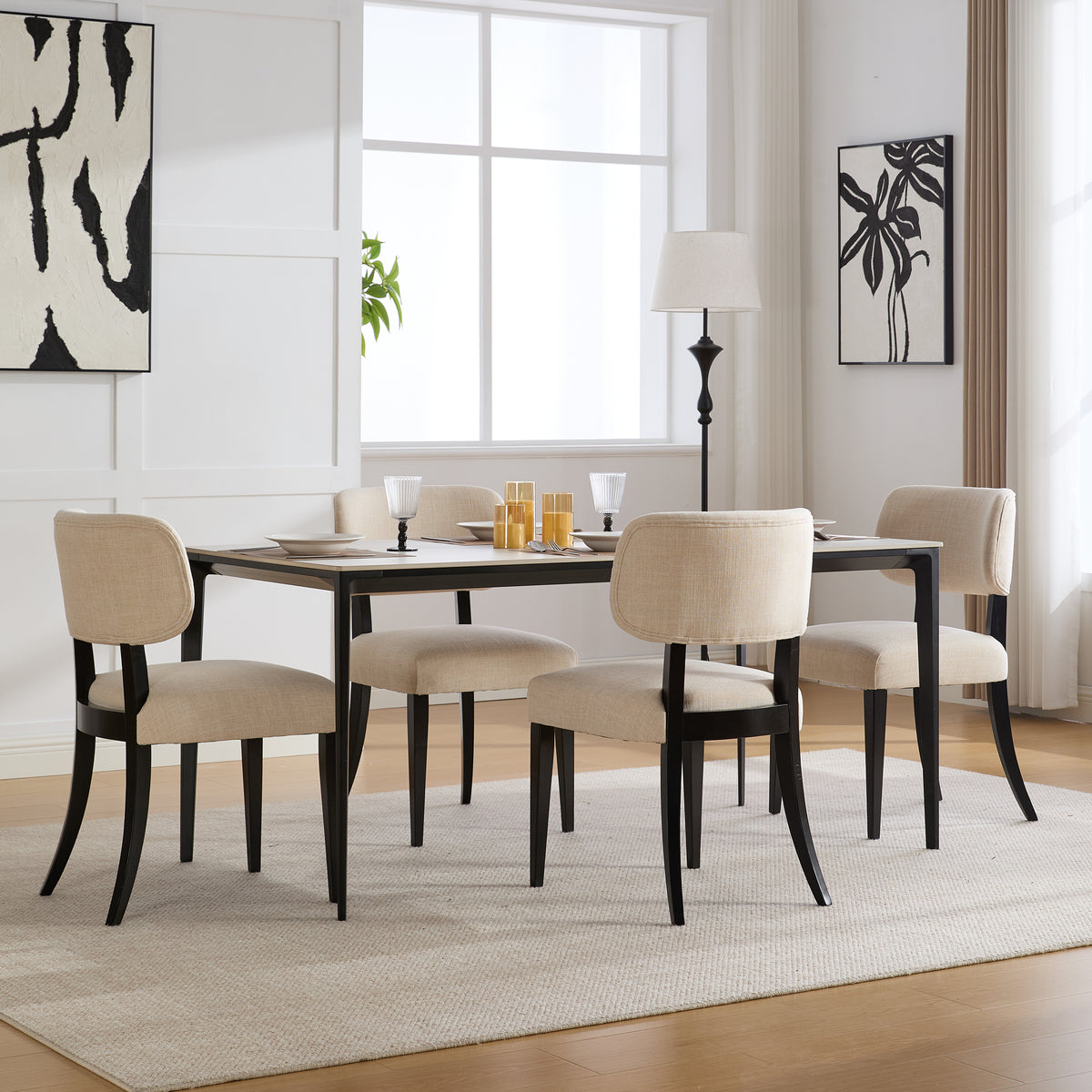 NOVAHOME upholstered rubberwood dining chair product image 11