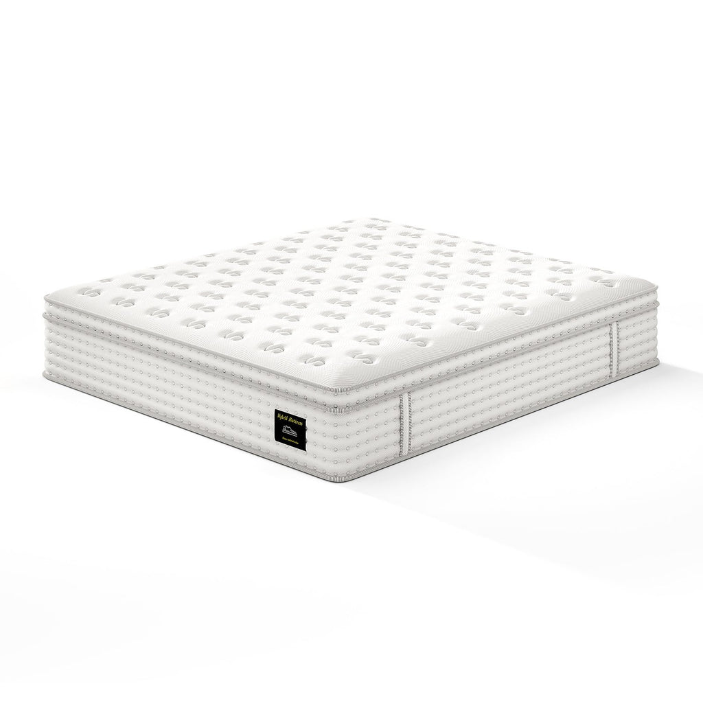 NOVAHOME white 14-inch hybrid mattress on a white background