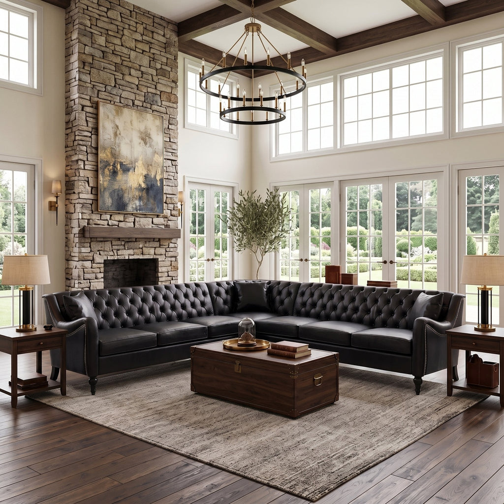 NOVAHOME 6-seat PU leather L-shaped sectional sofa product image 2