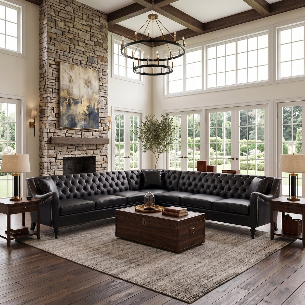NOVAHOME 6-seat PU leather L-shaped sectional sofa product image 2