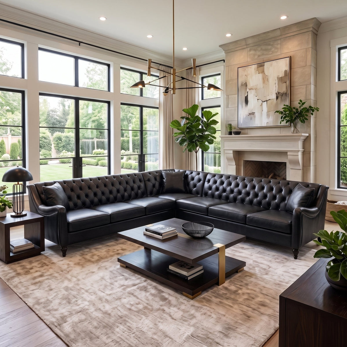 NOVAHOME 6-seat PU leather L-shaped sectional sofa product image 3