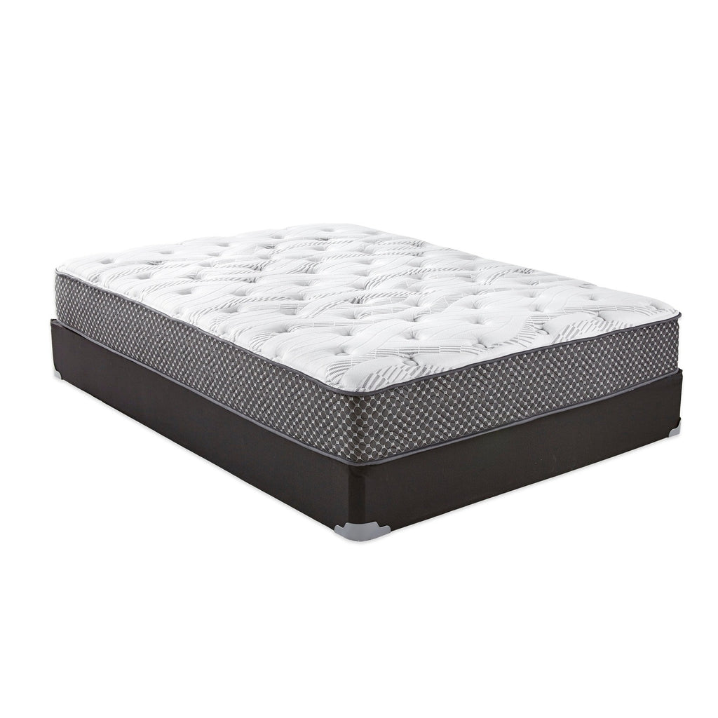 NOVAHOME 10-inch hybrid mattress displayed on a black foundation
