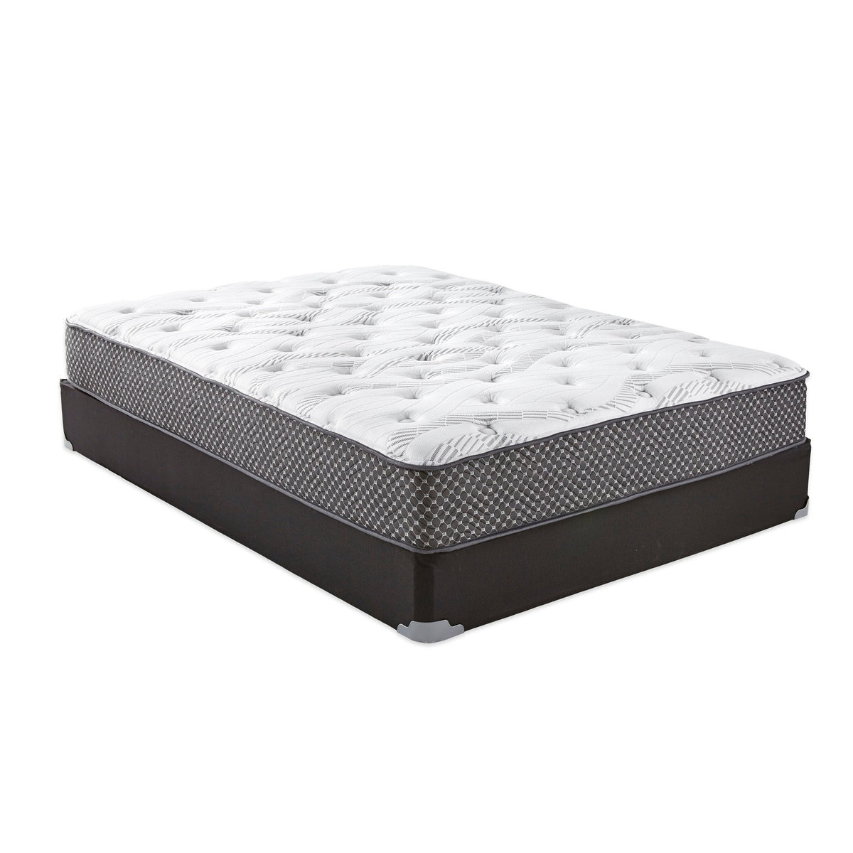 NOVAHOME 10-inch hybrid mattress displayed on a black foundation