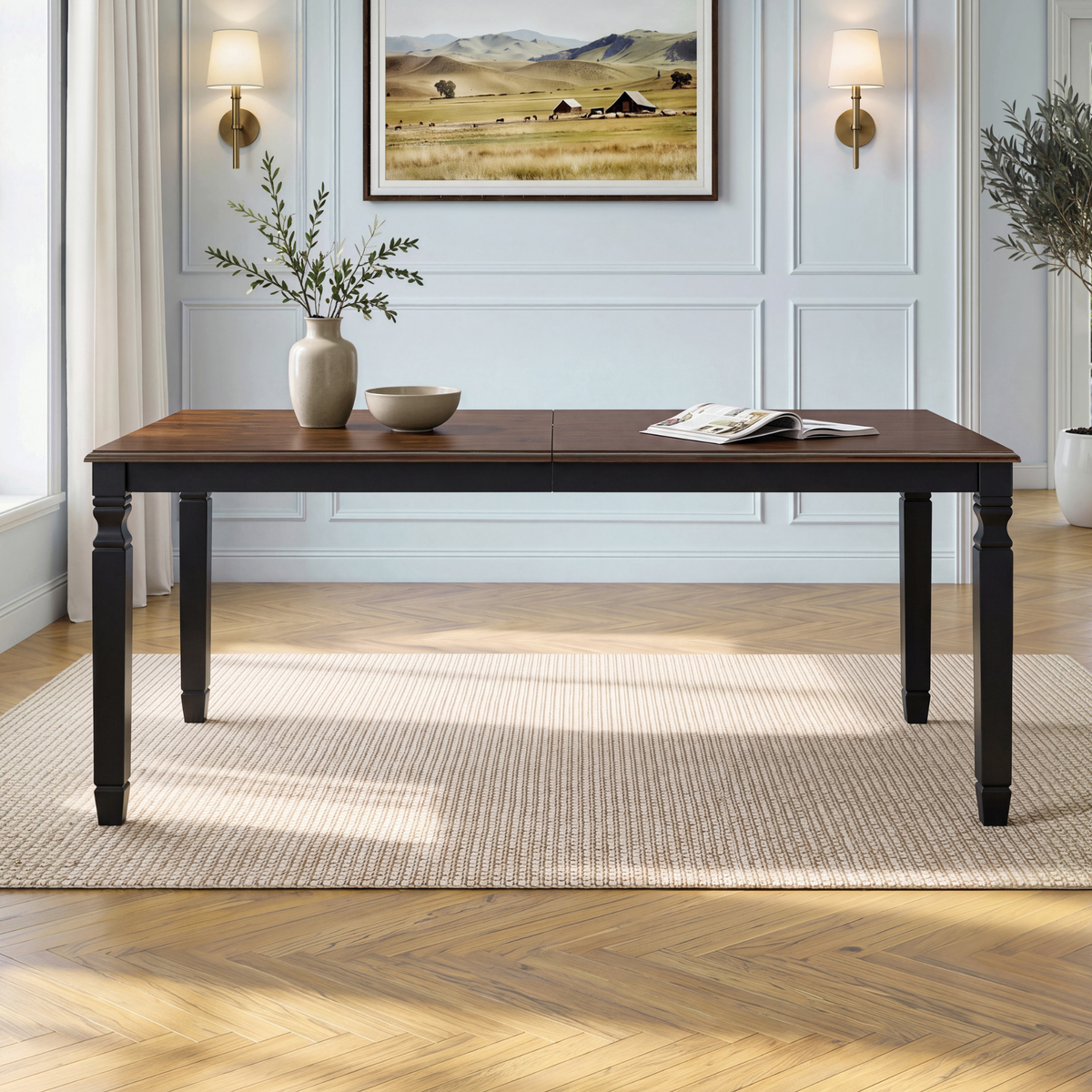 NOVAHOME extendable farmhouse dining table product image 2