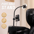 Adjustable phone and tablet stand on the massage chair armrest