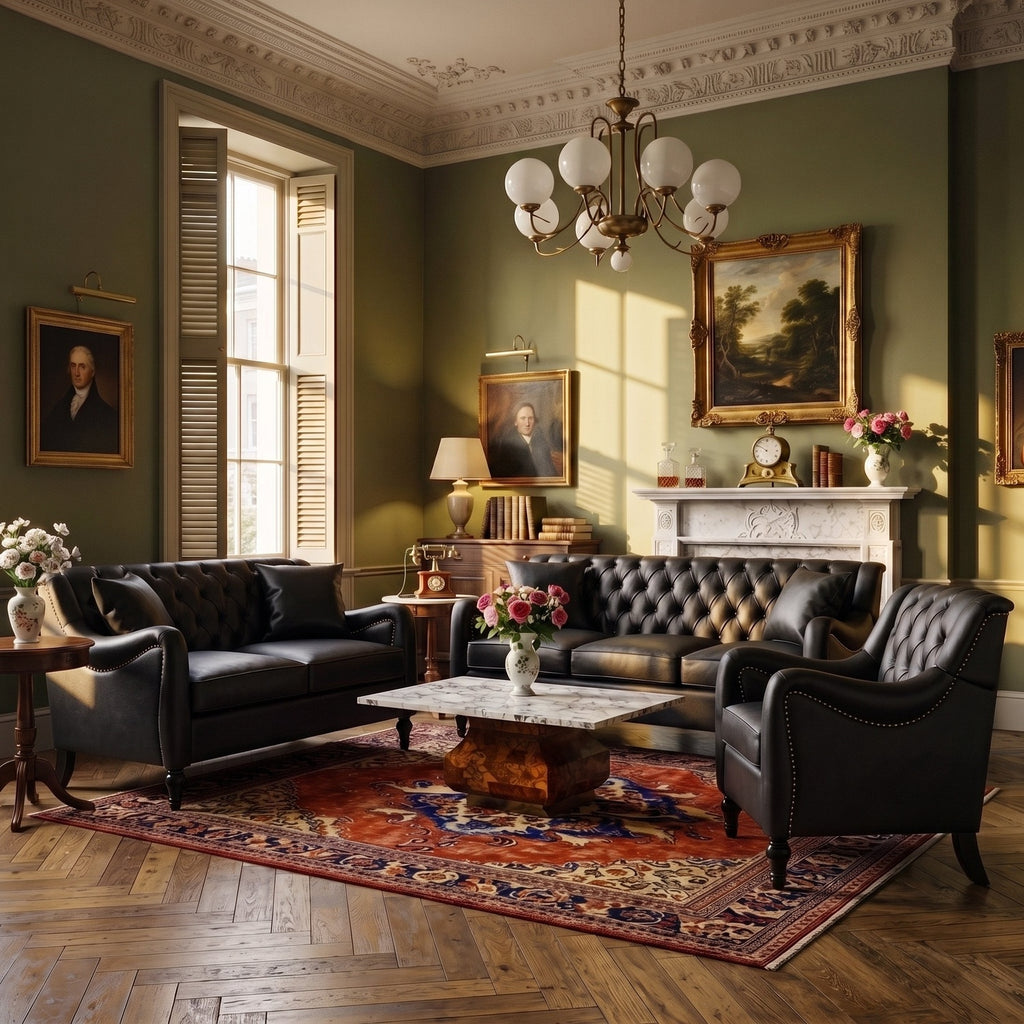 NOVAHOME 3-piece tufted PU leather sofa set product image 5