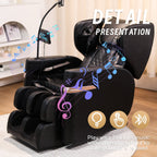 Bluetooth audio and ambient lighting feature on black massage chair