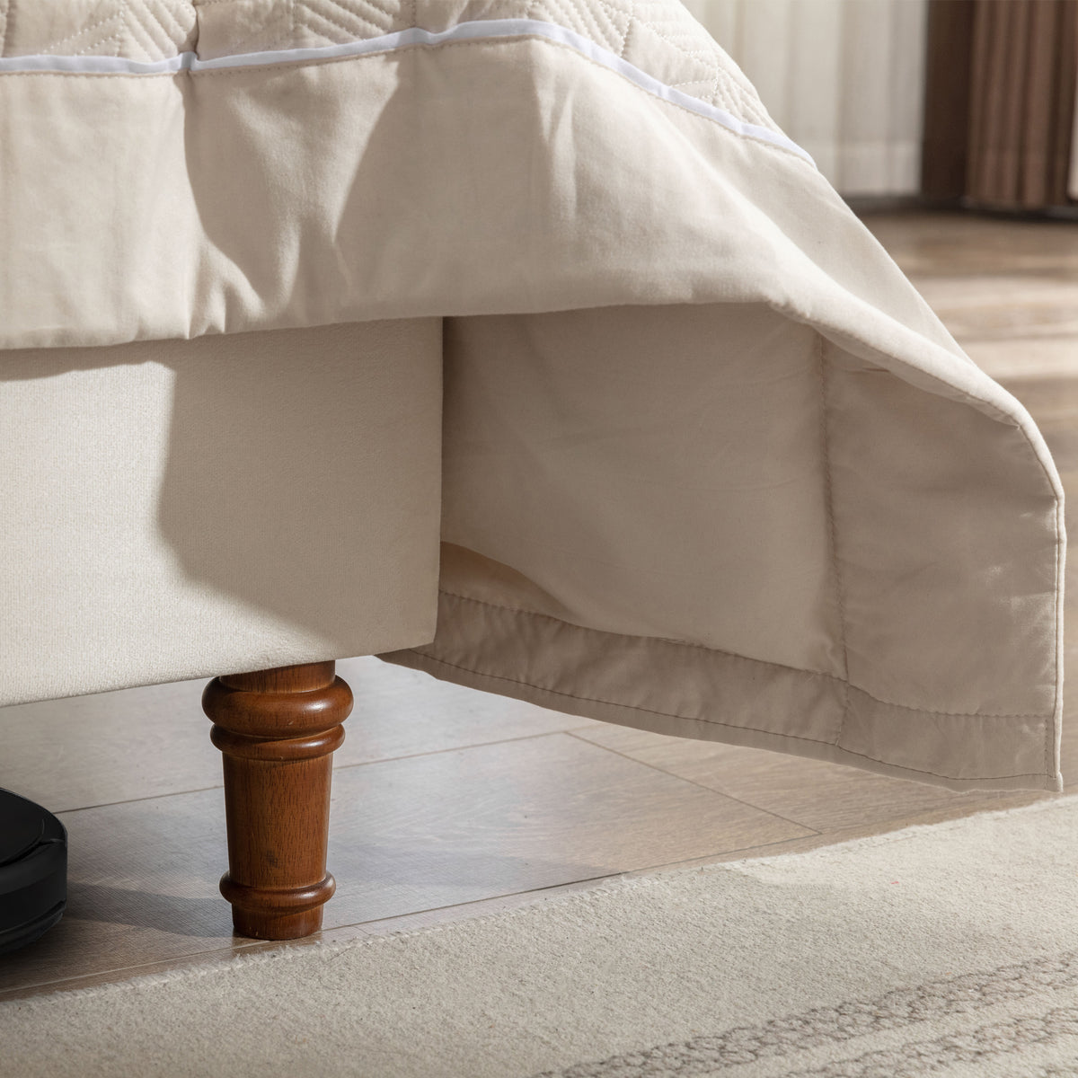 NOVAHOME Peyton queen velvet wingback platform bed image 8