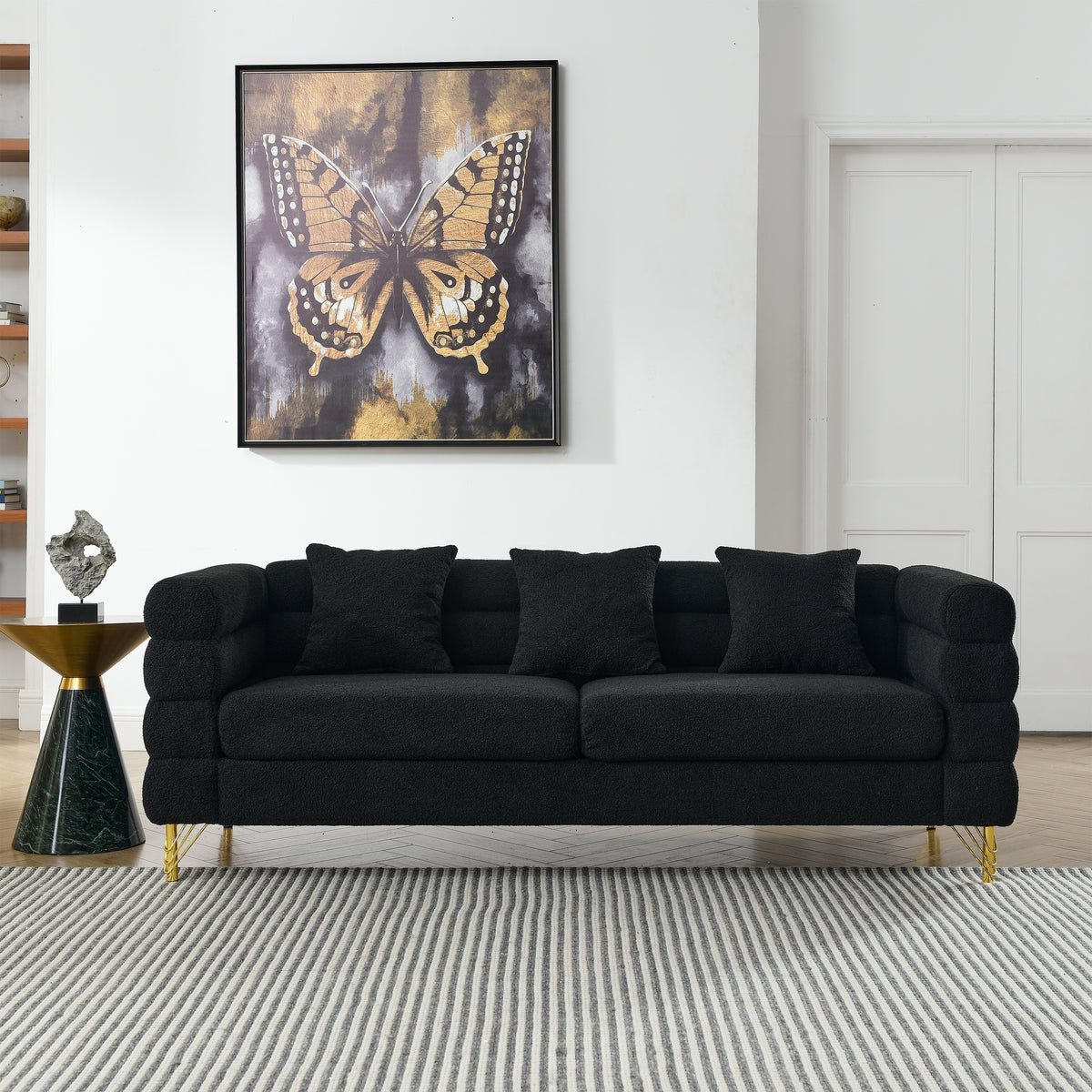 NOVAHOME Streamline Modern teddy upholstered sofa product image 4