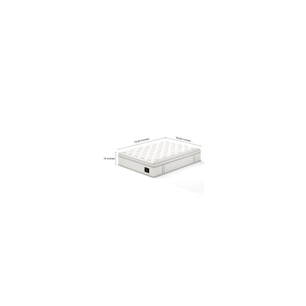 Queen hybrid mattress dimensions: 79.92 by 59.84 by 14 inches