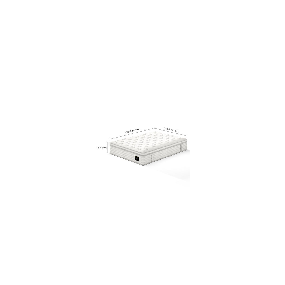 Queen hybrid mattress dimensions: 79.92 by 59.84 by 14 inches