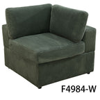 NOVAHOME Beige Corduroy 7-Piece Modular Sectional Sofa Set with Ottoman