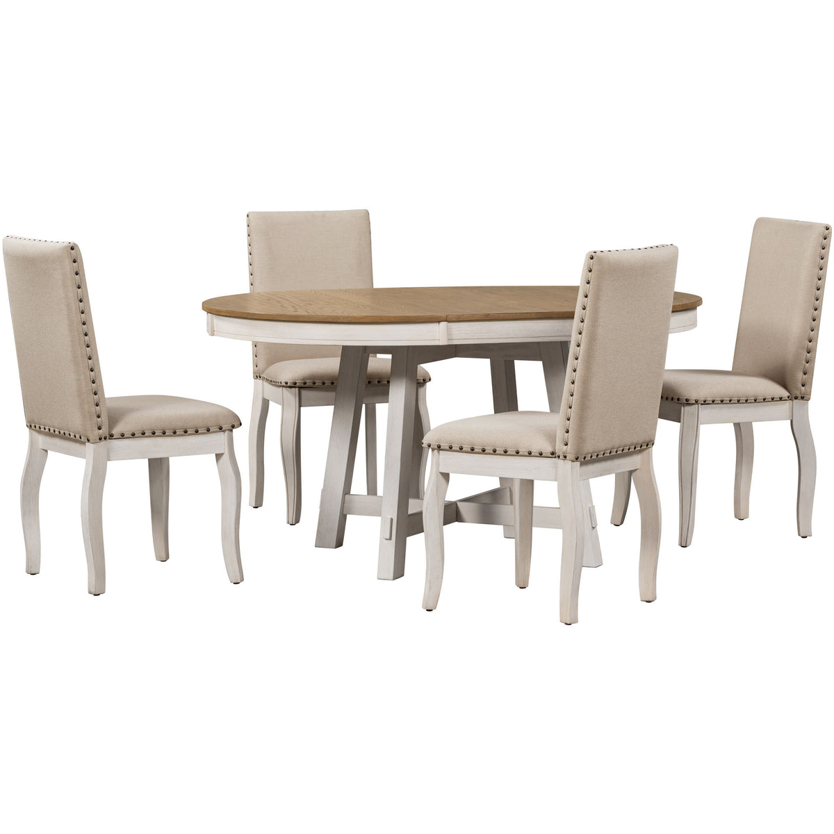 NOVAHOME 5-piece extendable farmhouse dining set product image 15