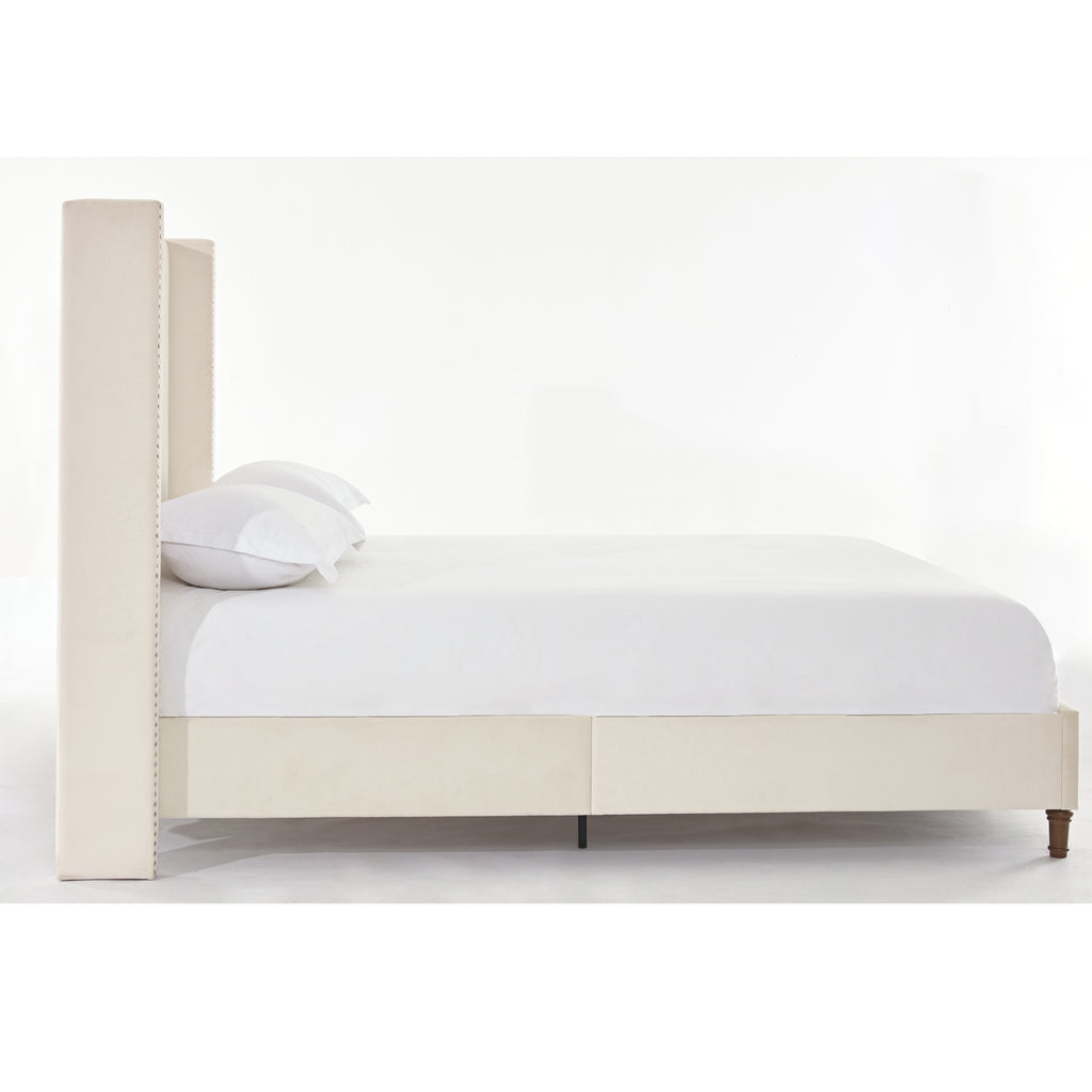 NOVAHOME Peyton queen velvet wingback platform bed image 10