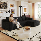 NOVAHOME 103-inch plush corduroy L-shaped cloud sectional image 2