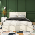 NOVAHOME ivory queen velvet wingback storage bed image 8