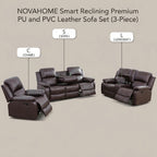 NOVAHOME Manual Reclining PU/PVC Sofa Collection with Consoles