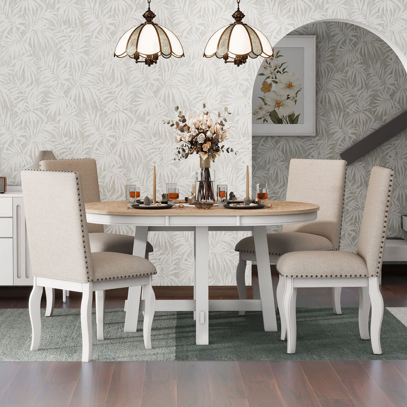 NOVAHOME 5-piece extendable farmhouse dining set product image 1
