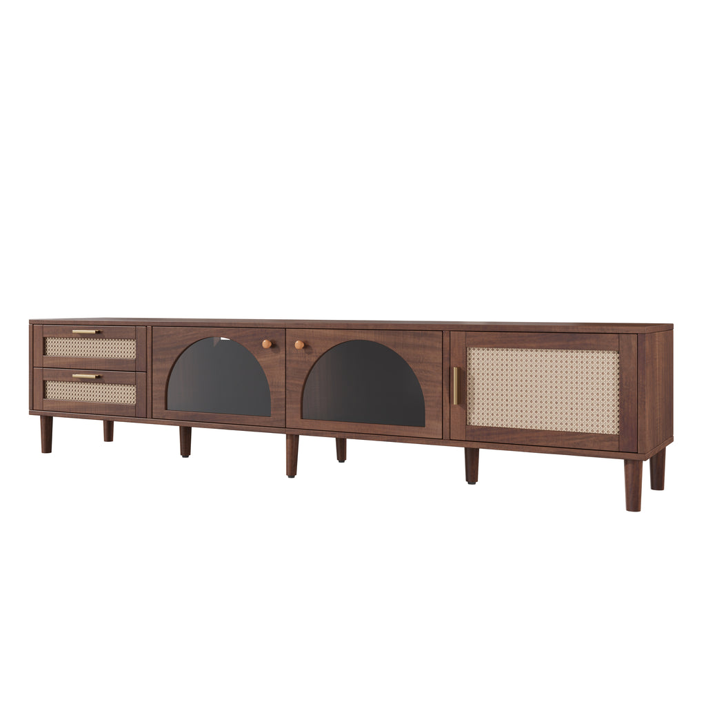 NOVAHOME 86.6-inch dark brown rattan TV stand product image 7