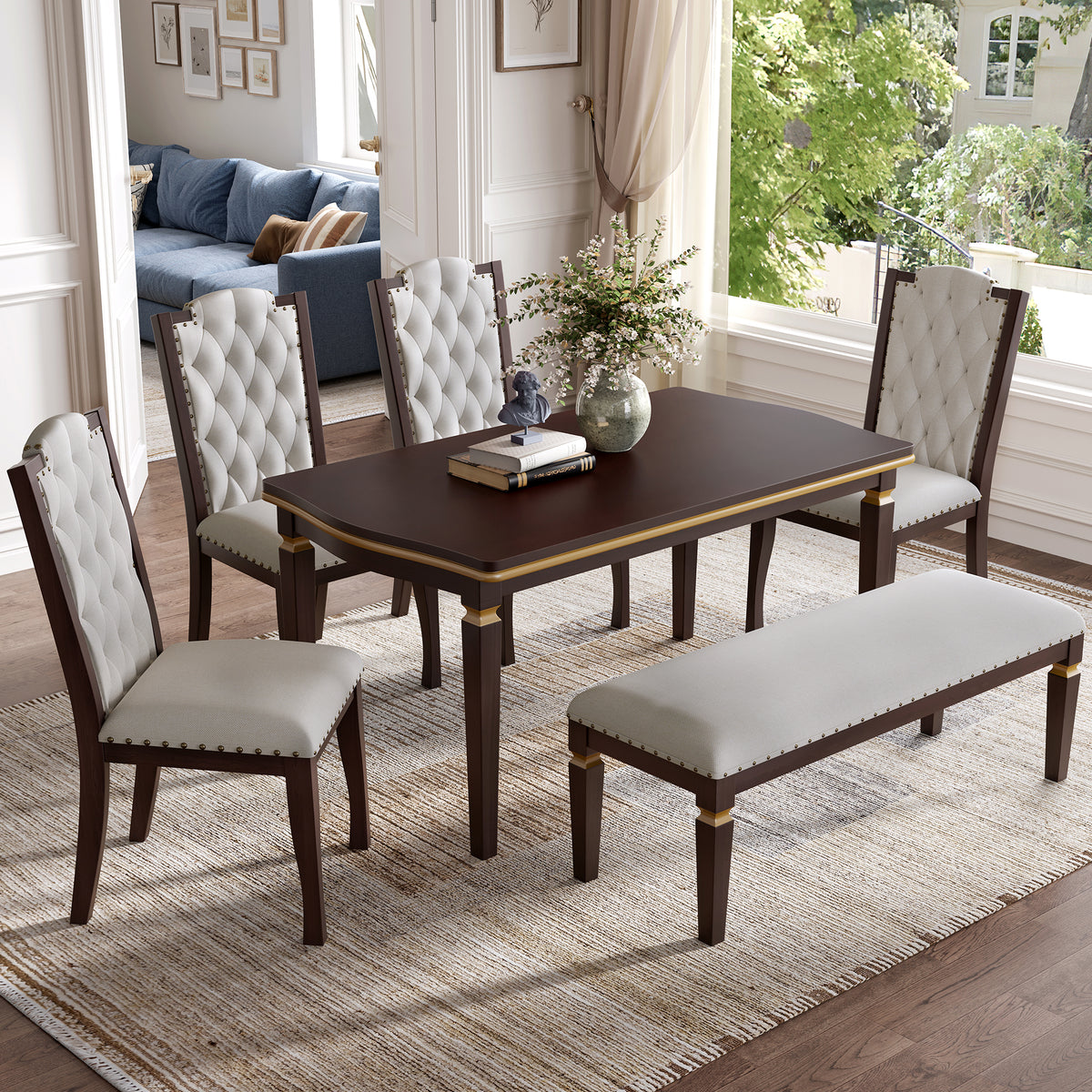 NOVAHOME 6-piece upholstered dining set product image 2