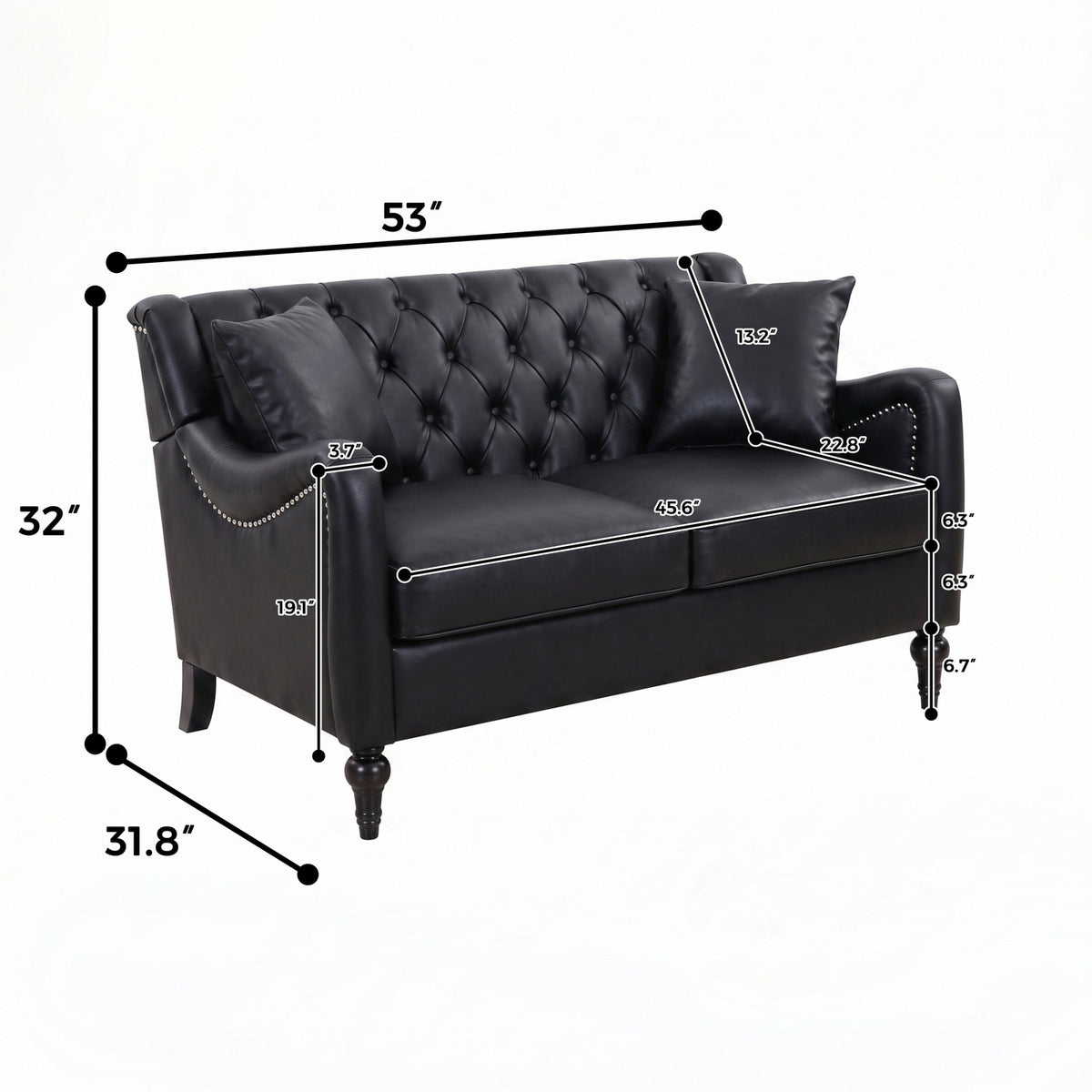 NOVAHOME 3-piece tufted PU leather sofa set product image 26