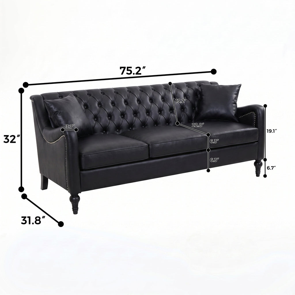 NOVAHOME 3-piece tufted PU leather sofa set product image 27