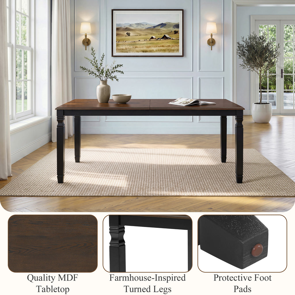 NOVAHOME extendable farmhouse dining table product image 4