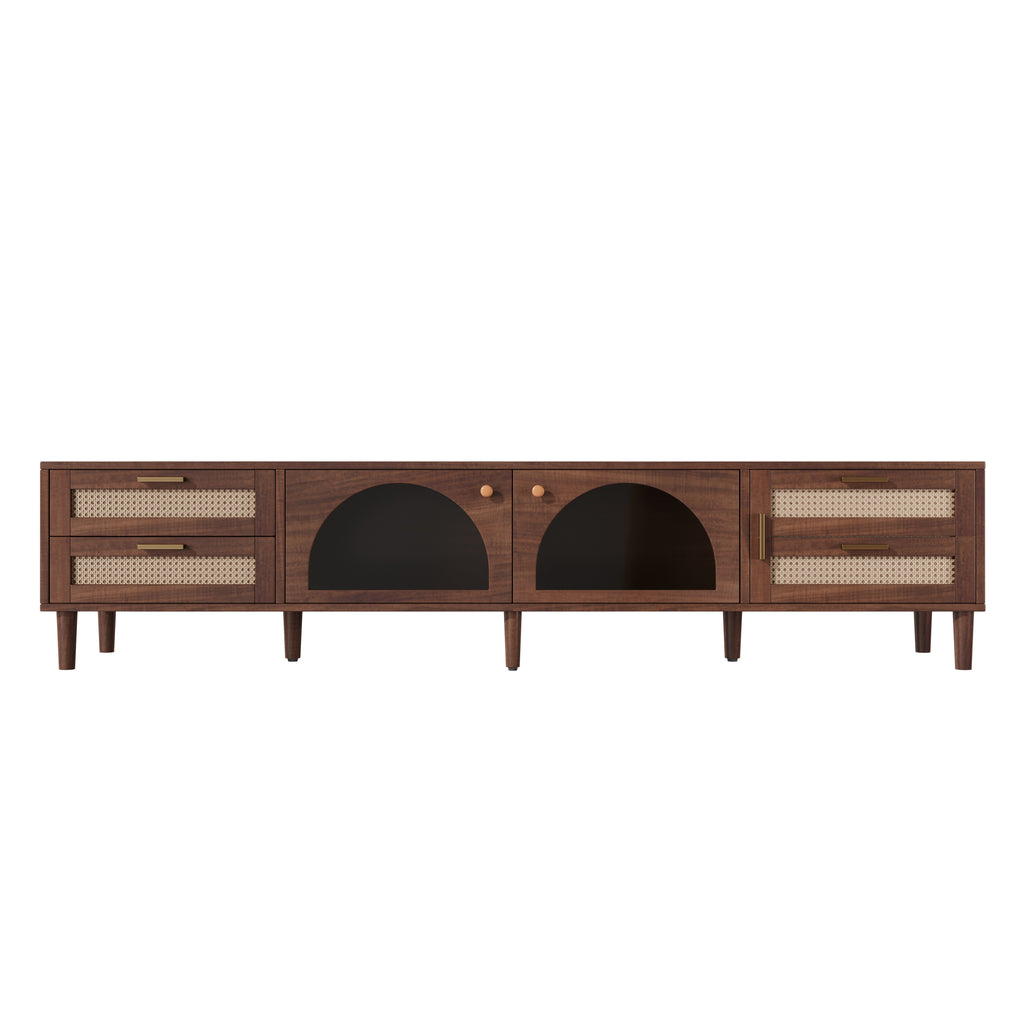 NOVAHOME 86.6-inch dark brown rattan TV stand product image 16
