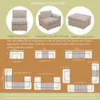 NOVAHOME Beige Corduroy 7-Piece Modular Sectional Sofa Set with Ottoman