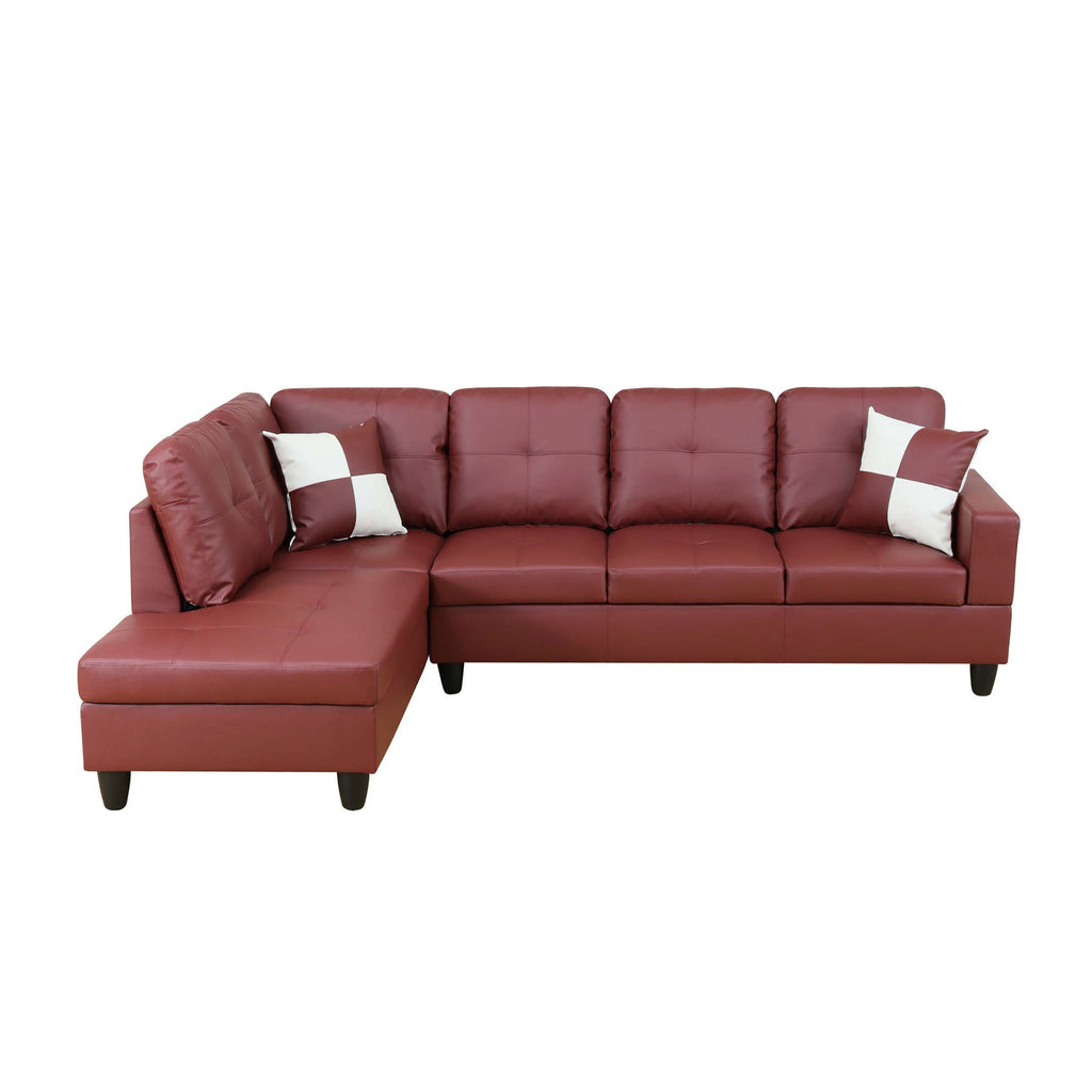 NOVAHOME 3-Piece Faux Leather Sectional Sofa Set with Storage Ottoman - product view 26