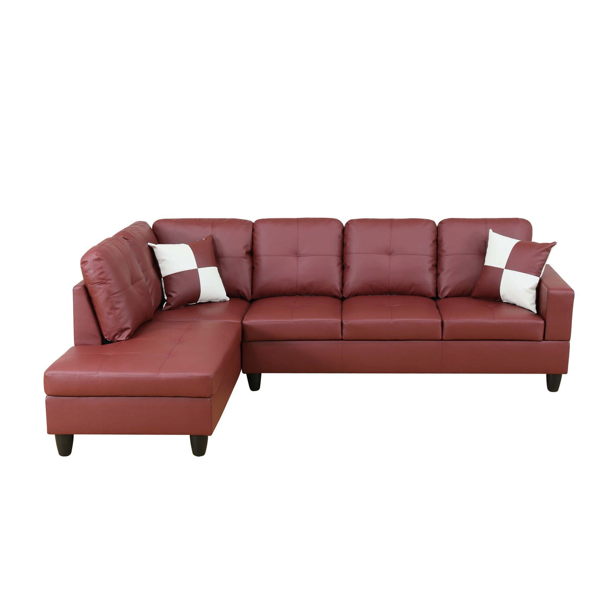 NOVAHOME 3-Piece Faux Leather Sectional Sofa Set with Storage Ottoman - product view 26