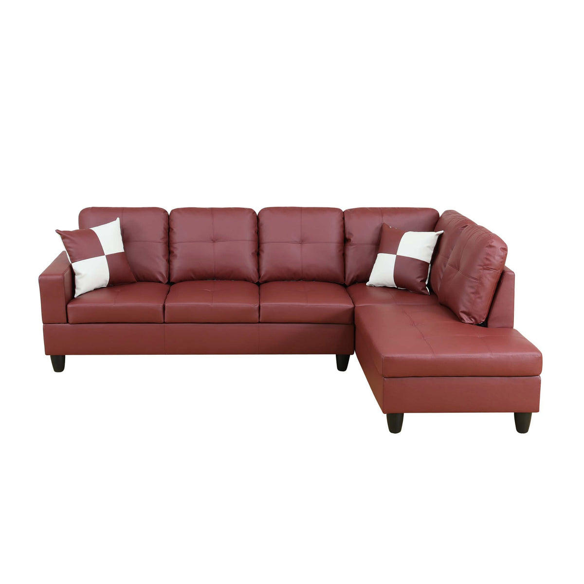 NOVAHOME 3-Piece Faux Leather Sectional Sofa Set with Storage Ottoman - product view 28