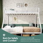 NOVAHOME Heavy Duty Metal Bunk Bed (Twin Over Full) - Space Saving & Noise-Free