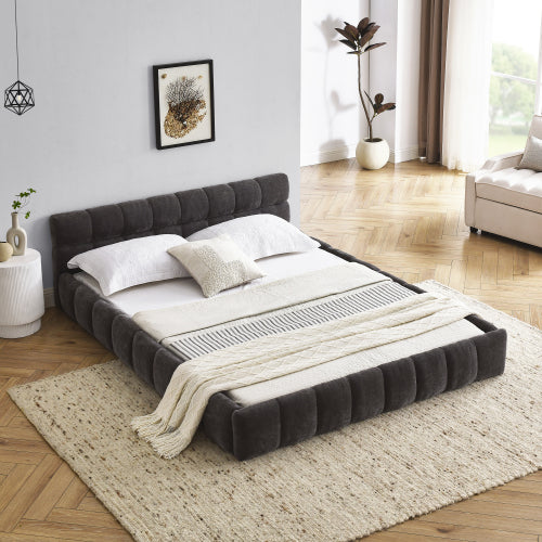 NOVAHOME queen chenille upholstered platform bed product image 12