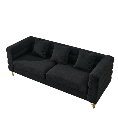 NOVAHOME Streamline Modern teddy upholstered sofa product image 1