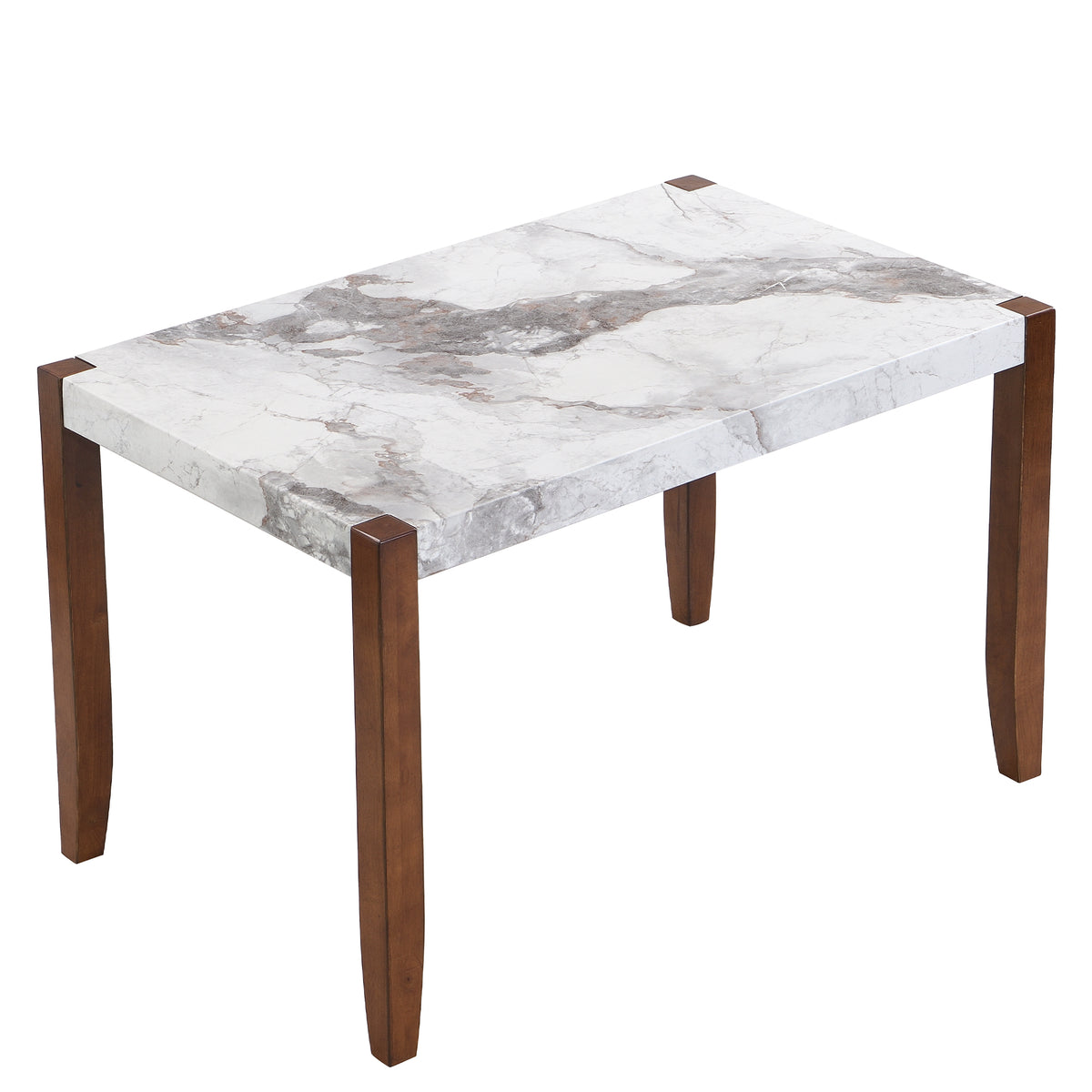 NOVAHOME white faux marble dining table product image 5