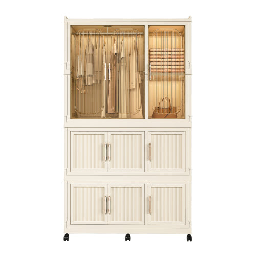 NOVAHOME Portable Modular Wardrobe with Magnetic Doors, 9–17 Cubes