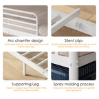 NOVAHOME Twin-Over-Twin Metal Bunk Bed with Ladder and Guardrails