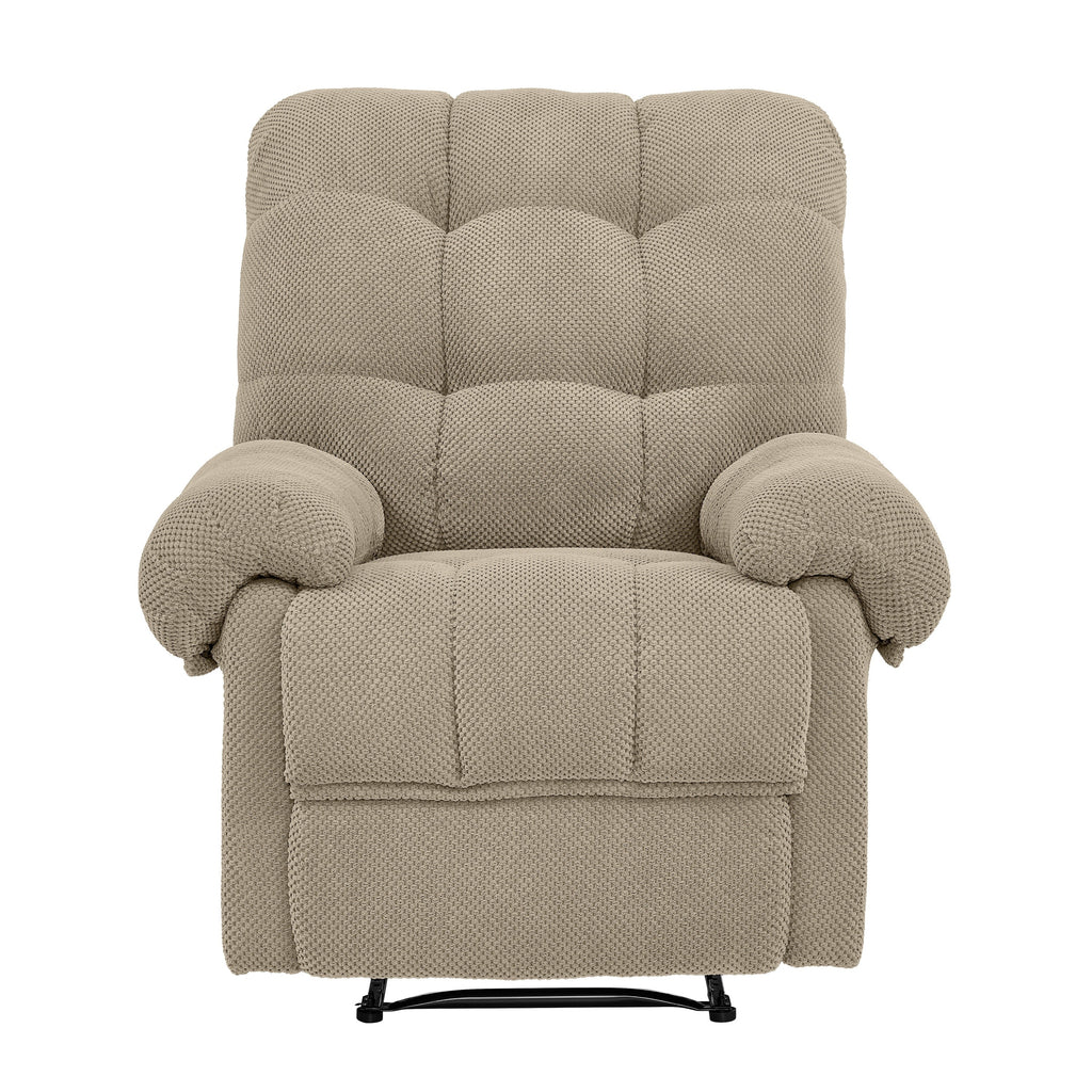 NOVAHOME Overstuffed Manual Recliner Chair with Padded Footrest