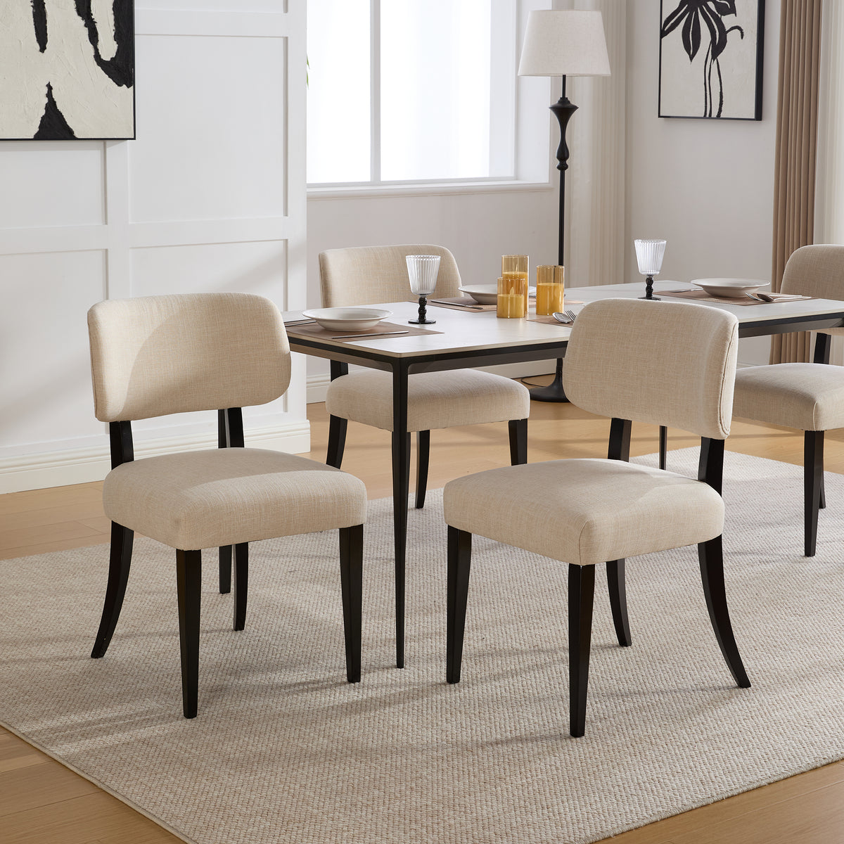 NOVAHOME upholstered rubberwood dining chair product image 7