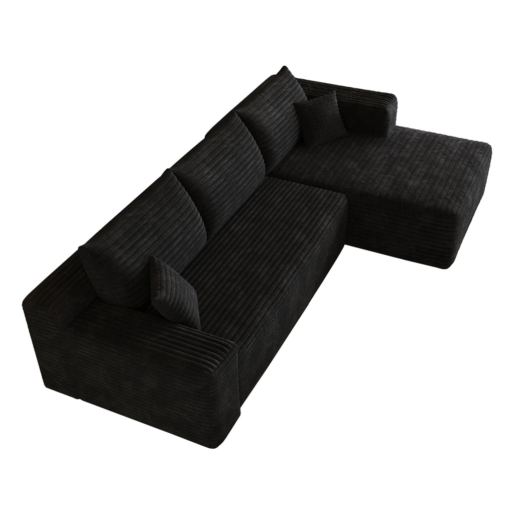 NOVAHOME 103-inch plush corduroy L-shaped cloud sectional image 17