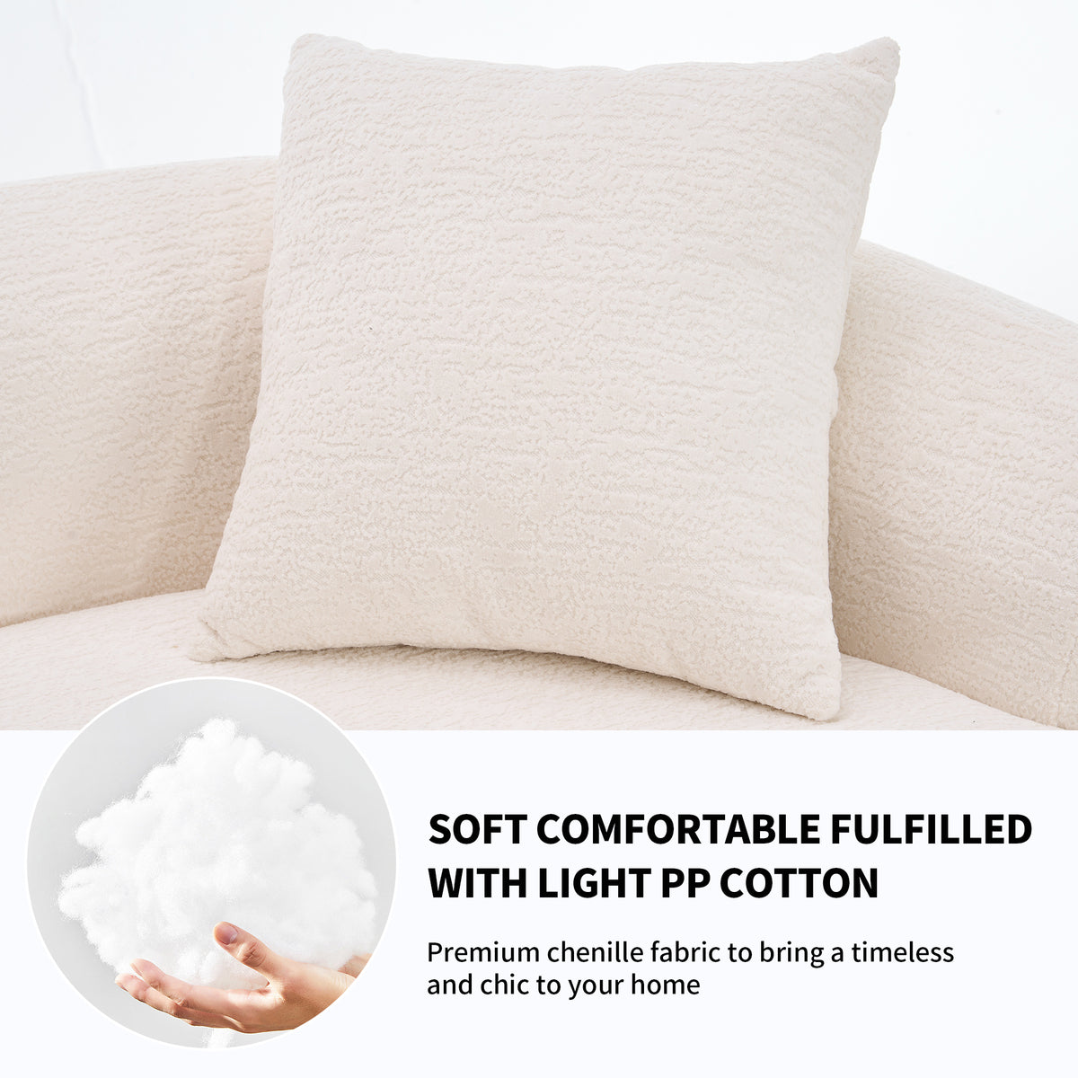 LY-025 curved chenille modular sofa product image 5