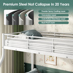 NOVAHOME Heavy Duty Metal Bunk Bed (Twin Over Full) - Space Saving & Noise-Free