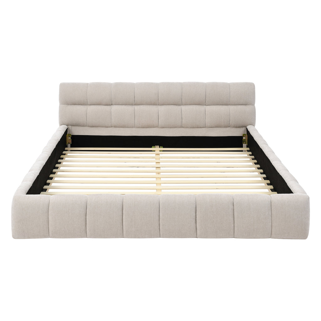 NOVAHOME queen chenille upholstered platform bed product image 10