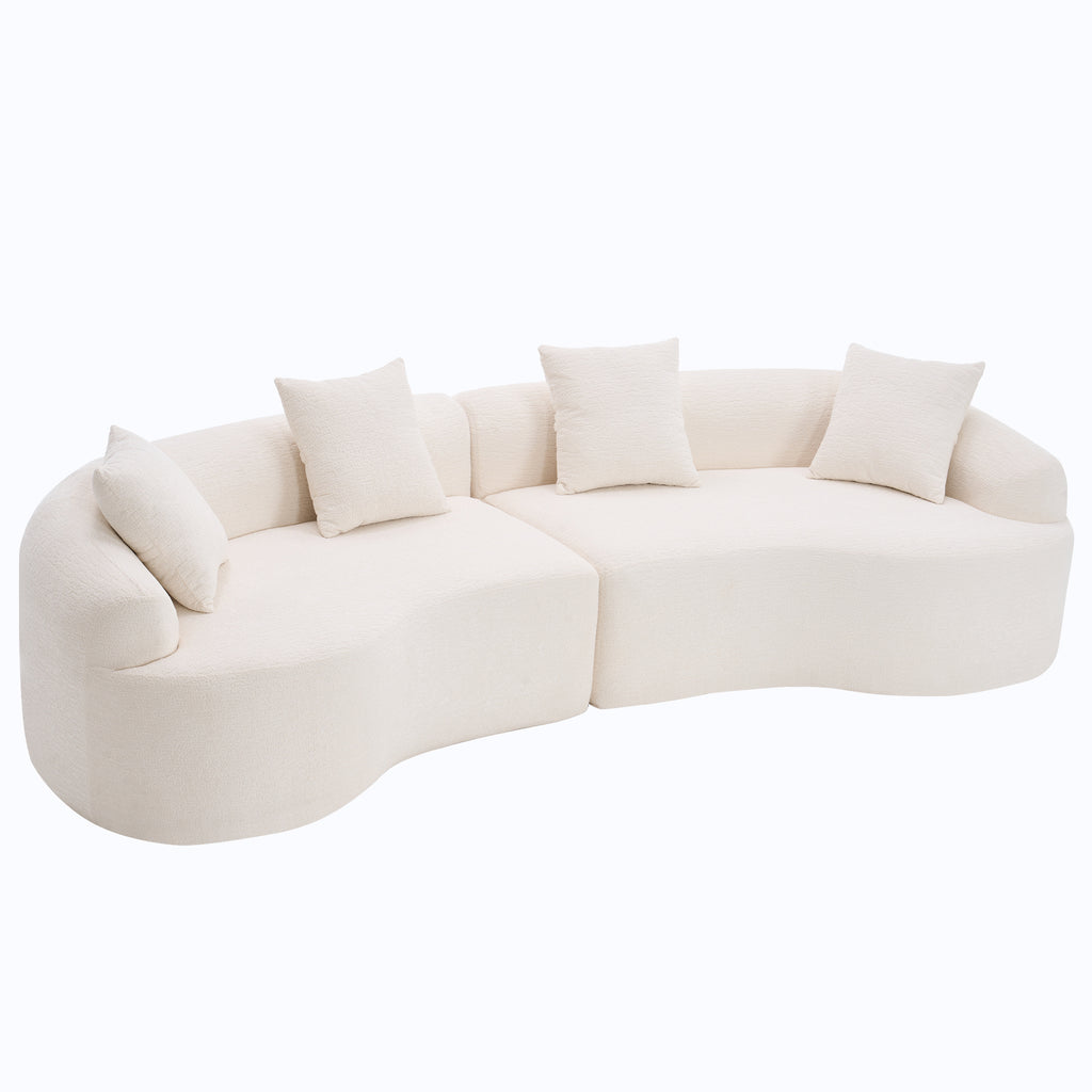 LY-025 curved chenille modular sofa product image 2