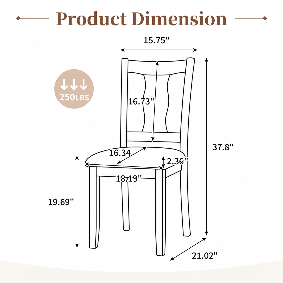 NOVAHOME natural and beige upholstered dining chair product image 2