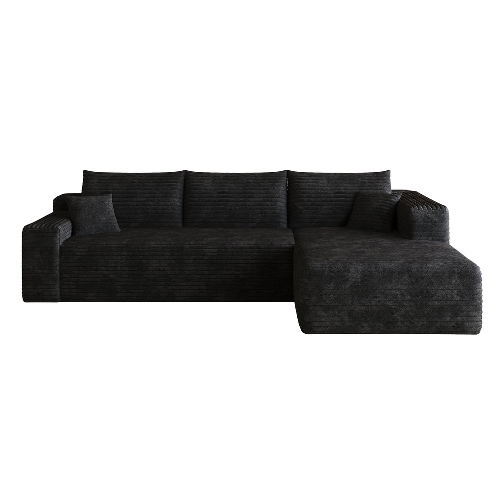 NOVAHOME 103-inch plush corduroy L-shaped cloud sectional image 15