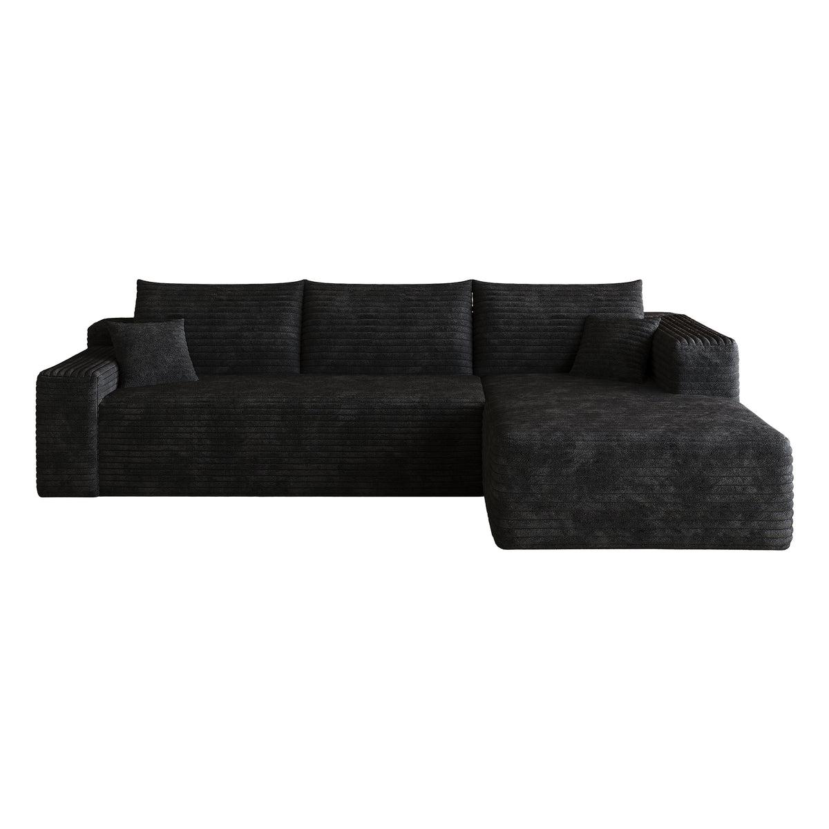 NOVAHOME 103-inch plush corduroy L-shaped cloud sectional image 15
