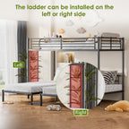 NOVAHOME Metal Triple Bunk Bed with Loft and Two Twin Beds