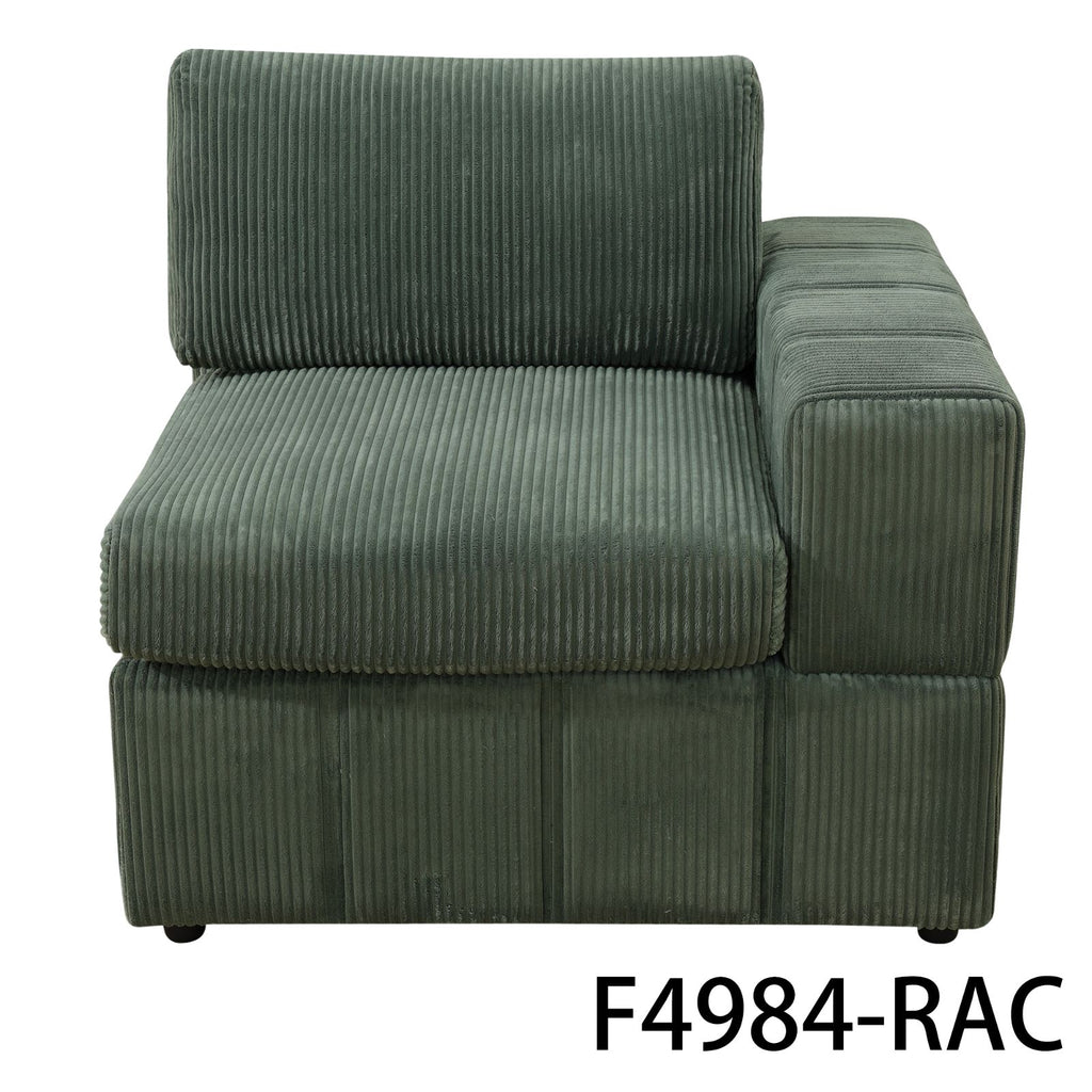 NOVAHOME Beige Corduroy 7-Piece Modular Sectional Sofa Set with Ottoman